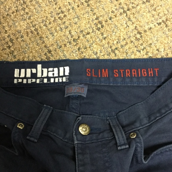 Urban Pipeline Colored Navy Blue Jeans Slim Straight Cut Leg * 29 W 30 L - Picture 2 of 7